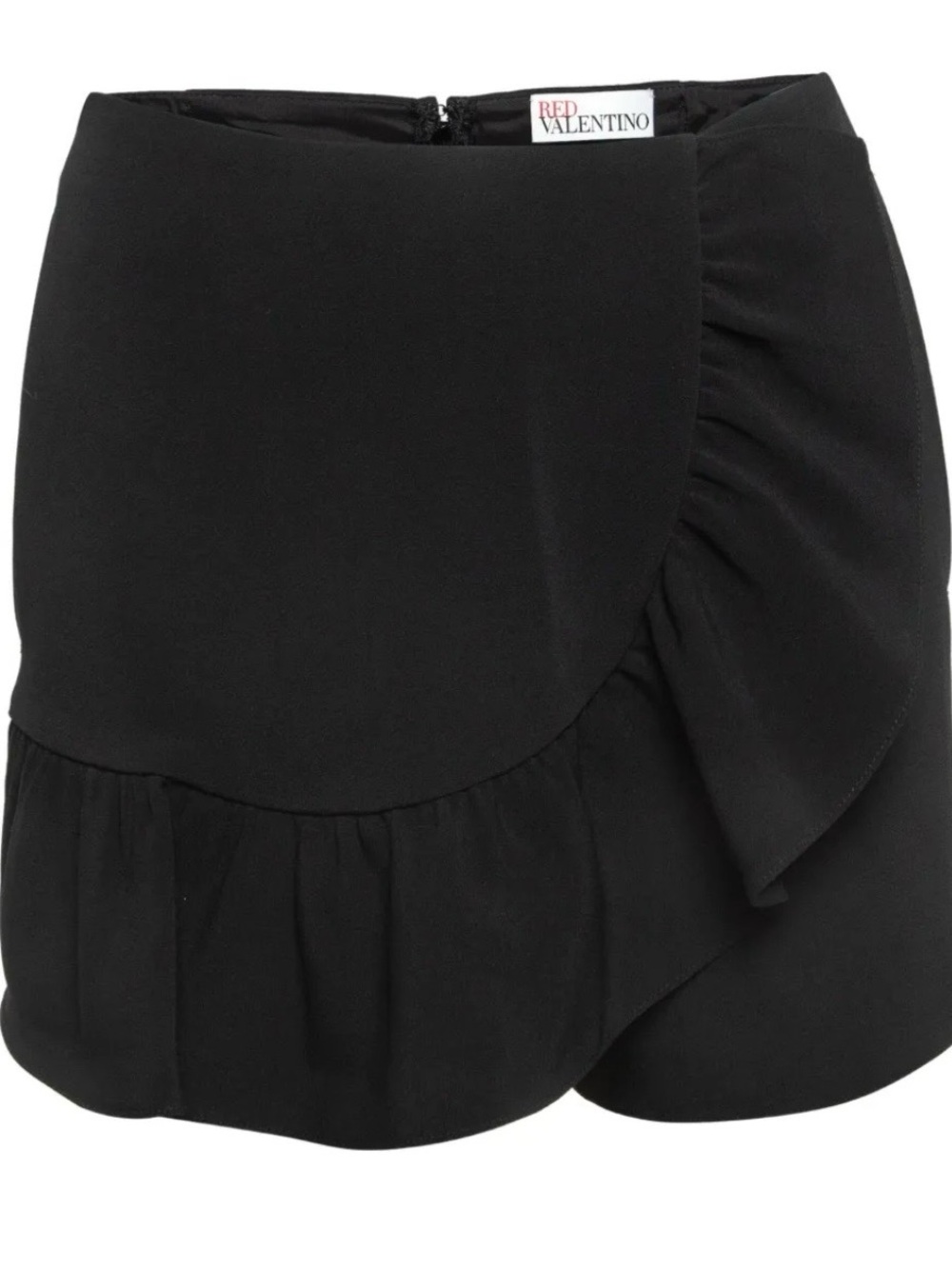 RED Valentino Black Ruffle Wrap Skort
